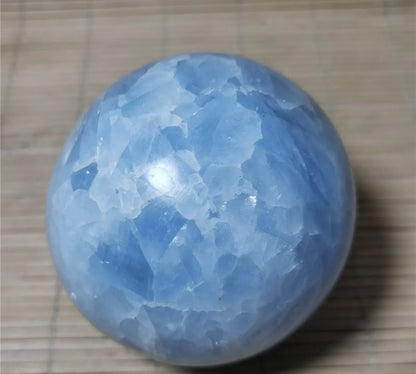 Natural Blue Calcite Gemstone Crystal Sphere