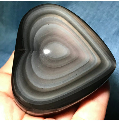 Natural Rainbow Obsidian Gemstone Heart