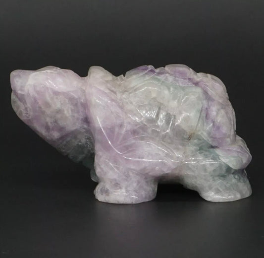 Natural Rainbow Fluorite Turtle