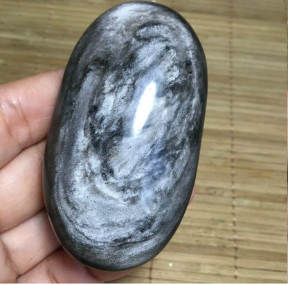 Natural Silver Obsidian Polished Stone