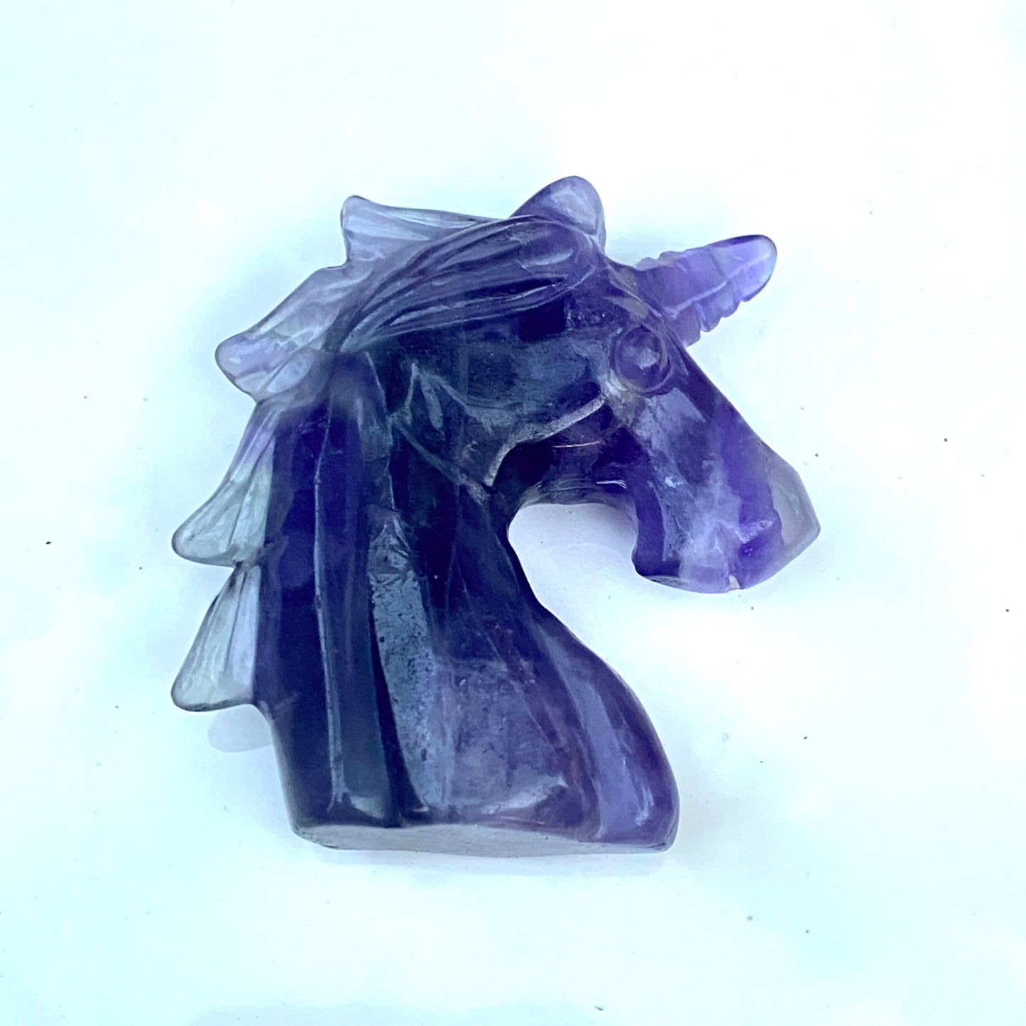 Fluorite Gemstone Carved Unicorn