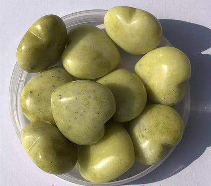 Natural Lemon Jade Hearts