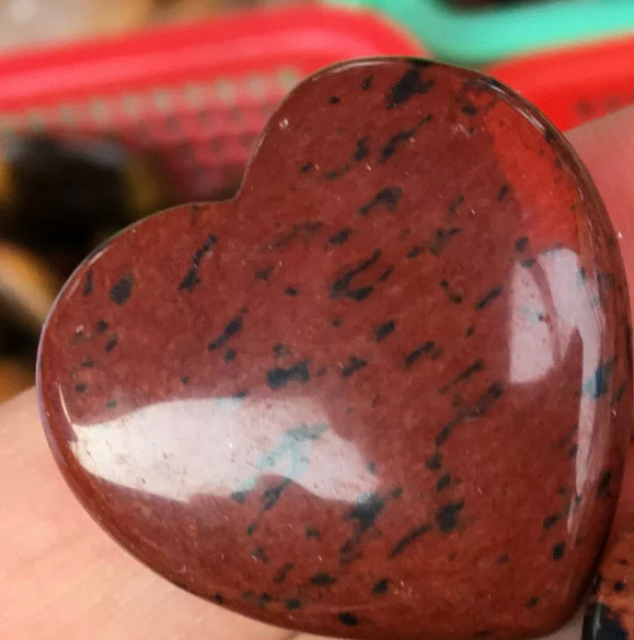 Natural red obsidian heart