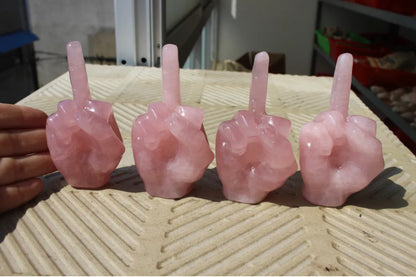 Rose Quartz Middle Finger