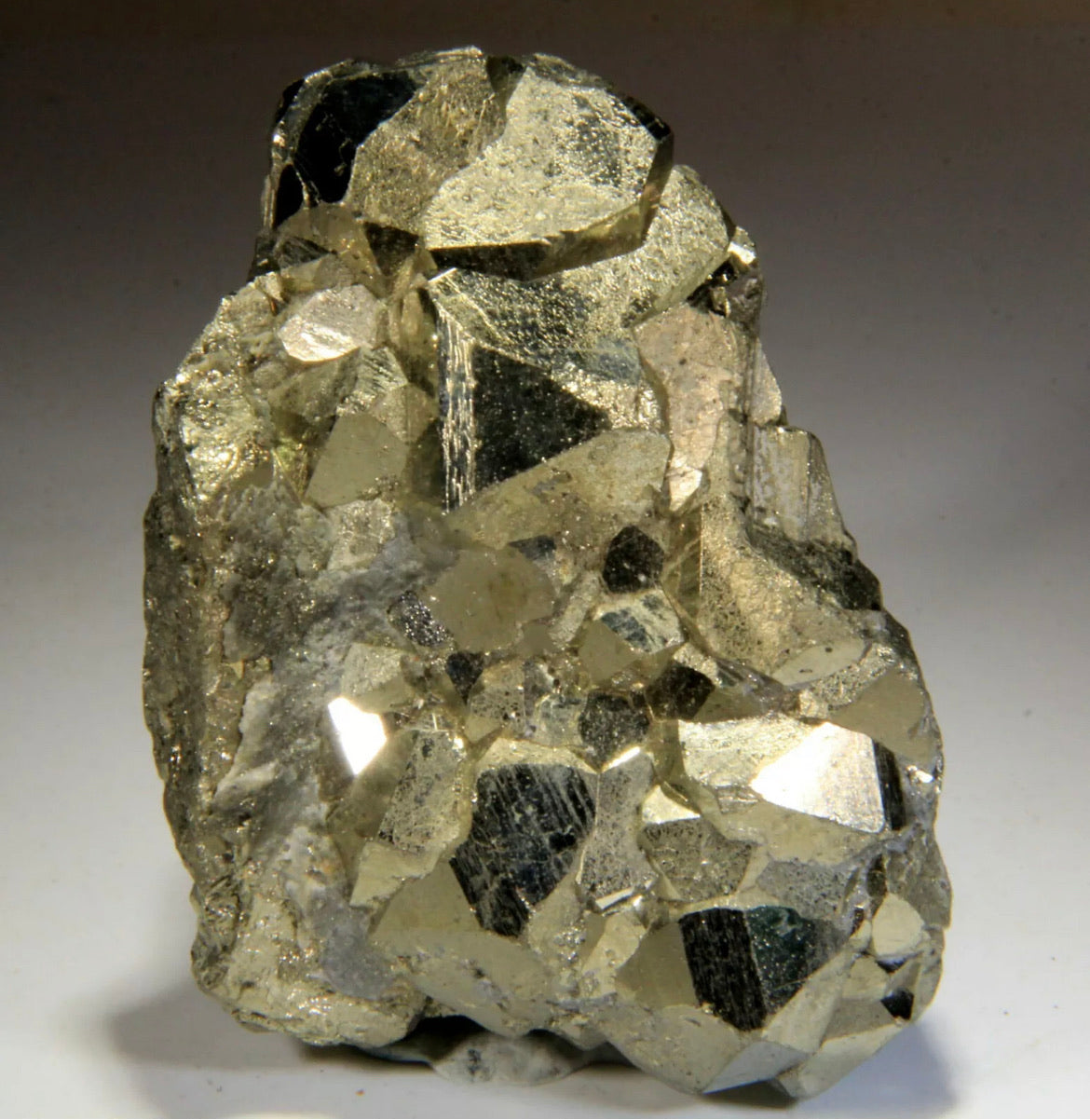 Mirror Shining Golden Pyrite Cluster, Huanzala, from Peru!