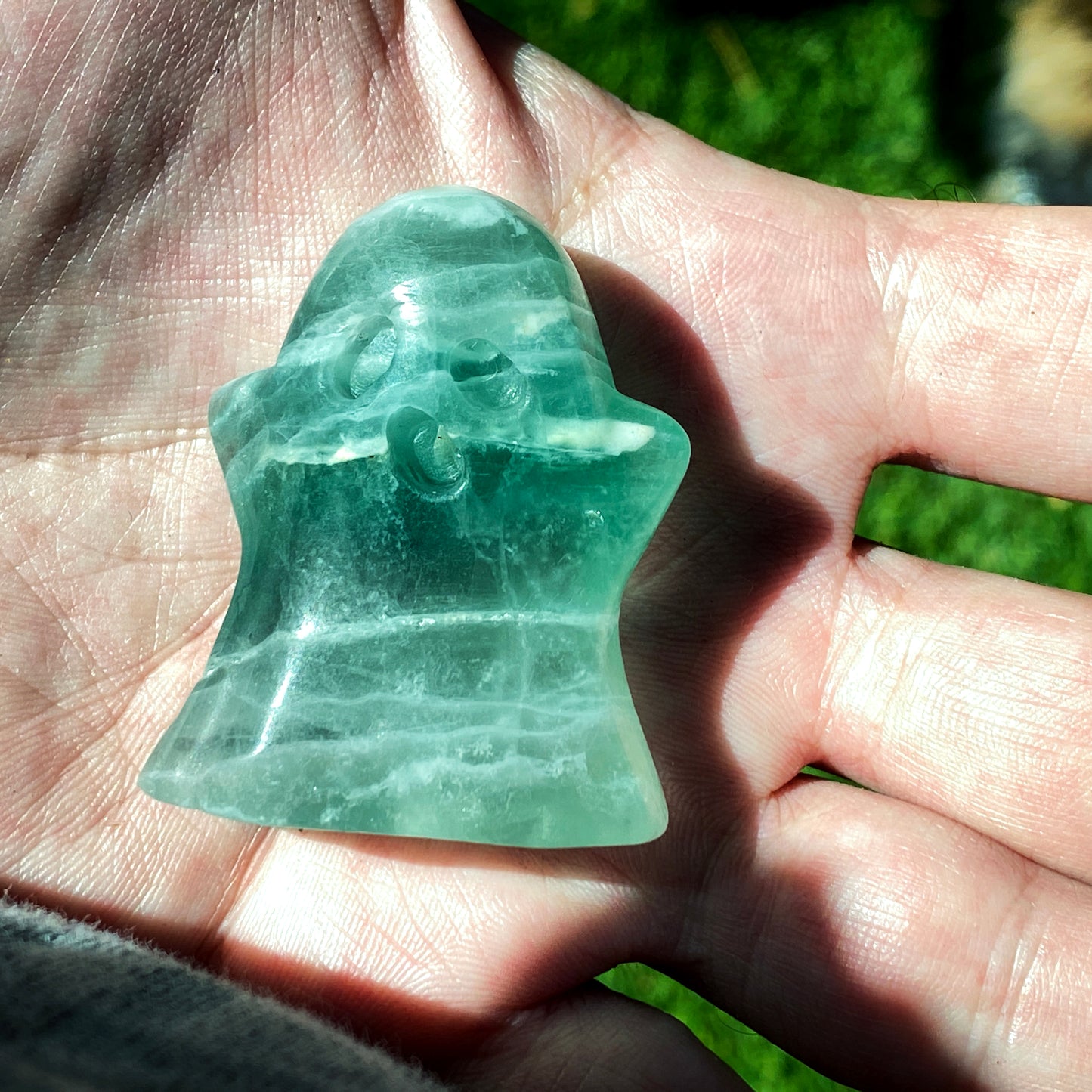 Fluorite gemstone carved Ghost