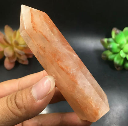 Natural Red Hematoid Quartz Wand Point