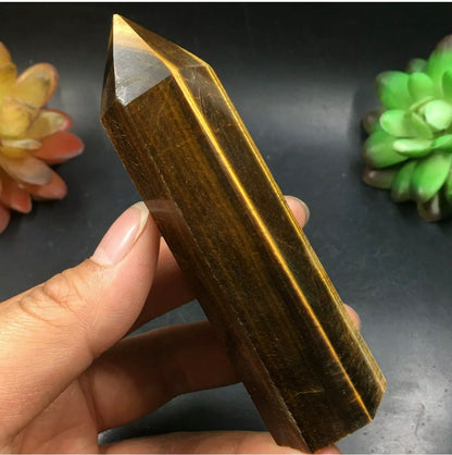 Natural Tiger Eye stone Wand Point