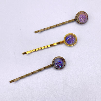 Druzy gemstone Bobby Pins