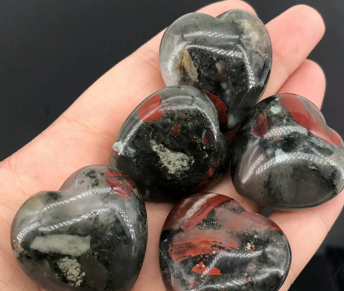 Natural African Bloodstone gemstone Heart