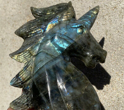 Labradorite Gemstone carved Unicorn