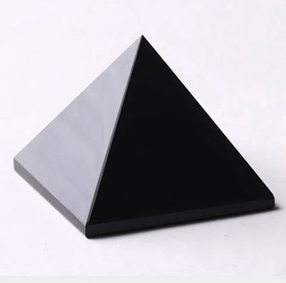 NATURAL Black Obsidian crystal Pyramid healing gemstone