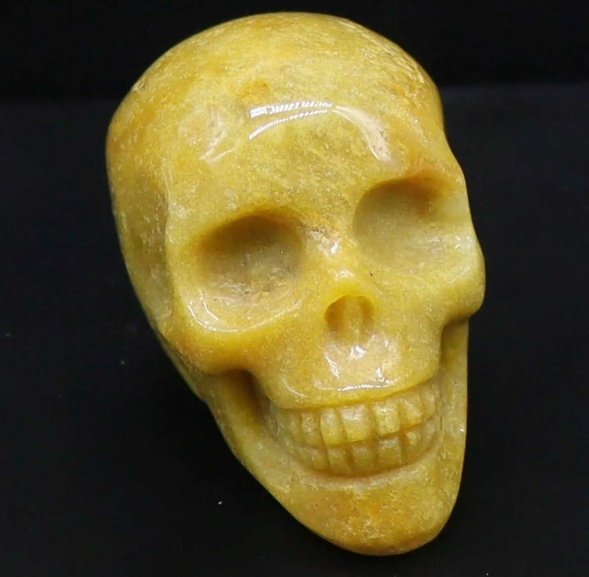 Natural Yellow Agate Skull