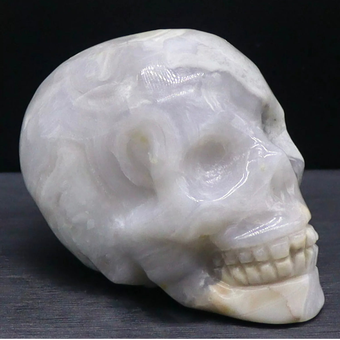 Natural White Agate Skull Crystal figurine