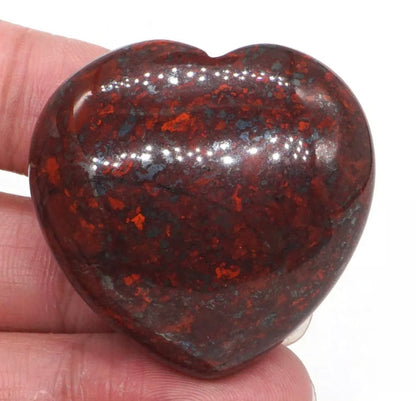 Natural Blood Flower Jasper Gemstone Heart