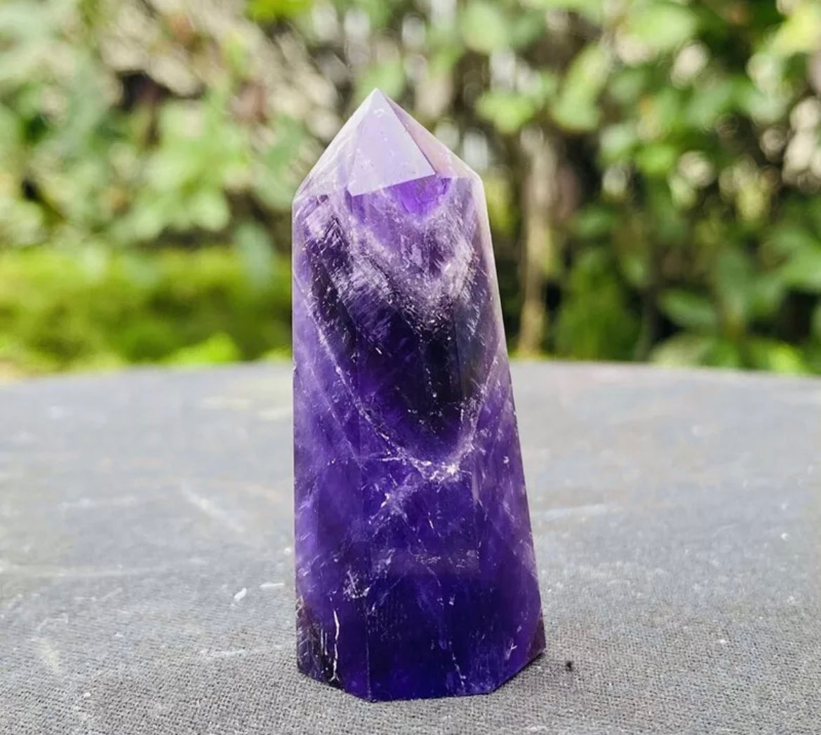 Natural Amethyst Crystal Wand Obelisk