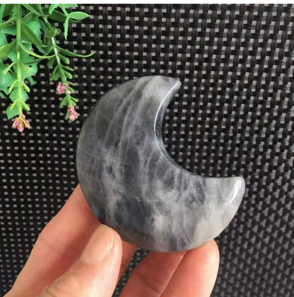 Natural Labradorite Crescent Moon