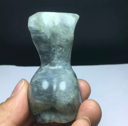 Natural Crystal .labradorite carved female model statue figurine