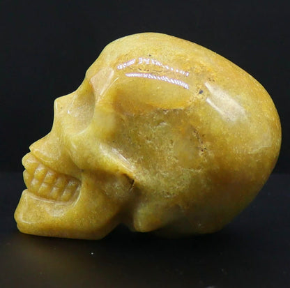 Natural Yellow Agate Skull