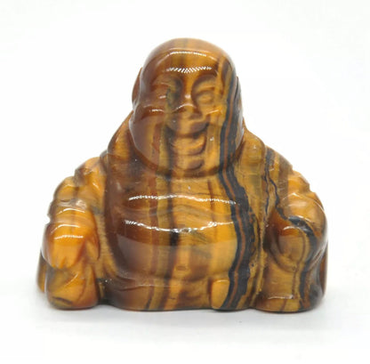 Natural Tiger Eye Crystal Laughing Buddha