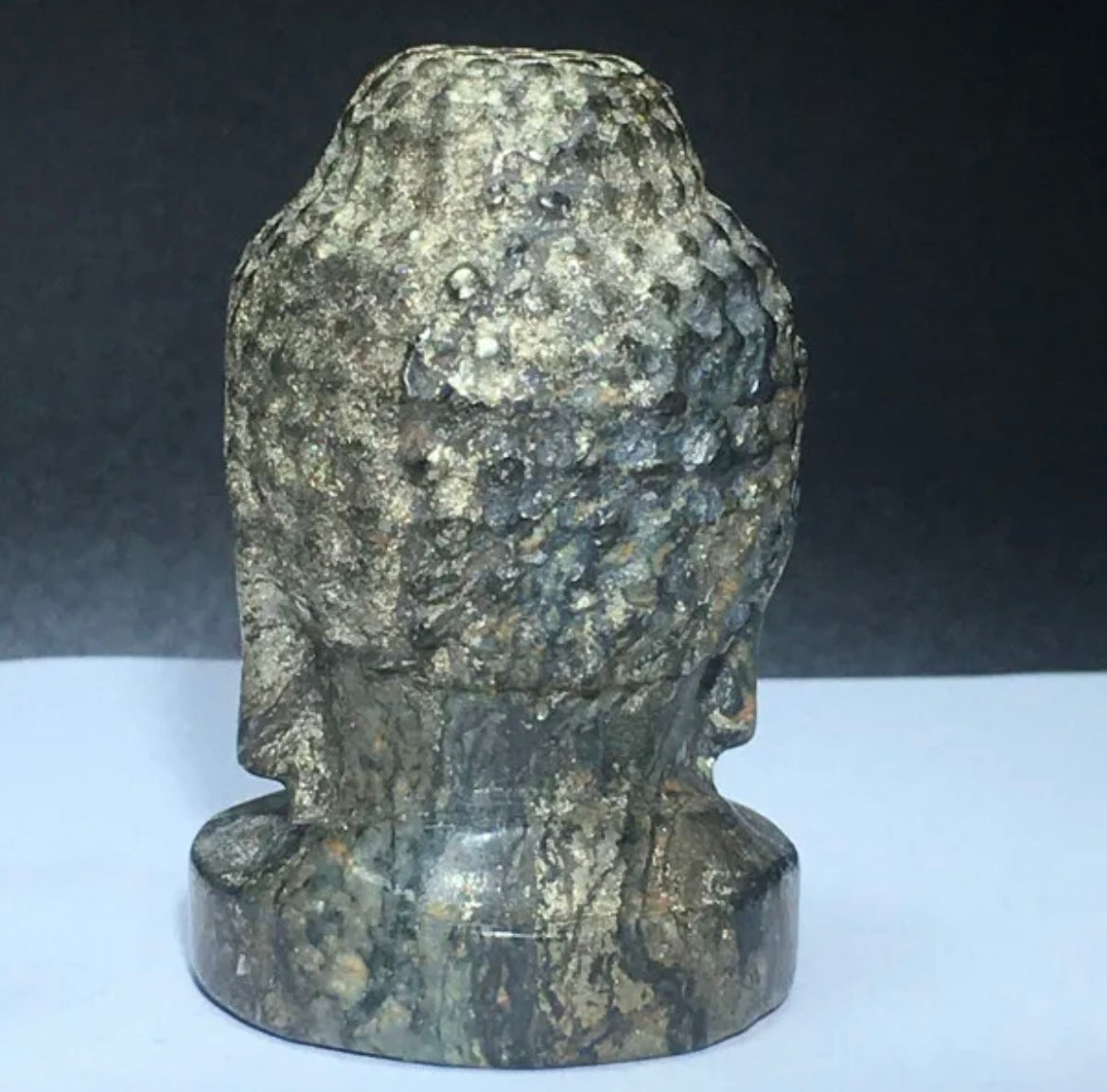 Natural Pyrite Buddha Head Figurine