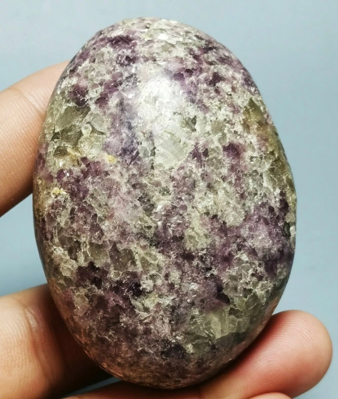 Lepidolite Lithium Mica Polished Palm Stone