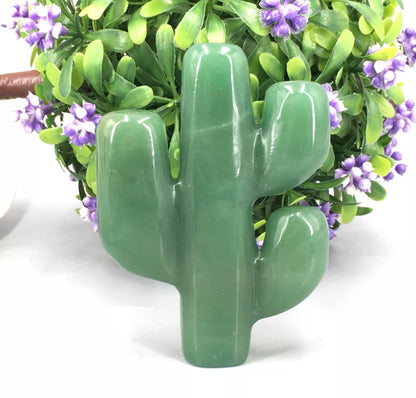 Natural Aventurine Cactus Carved gemstone Crystal