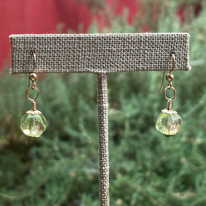 Natural Topaz Gemstone Drop Earrings