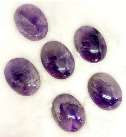 Natural Amethyst gemstone Palm Worry Stone