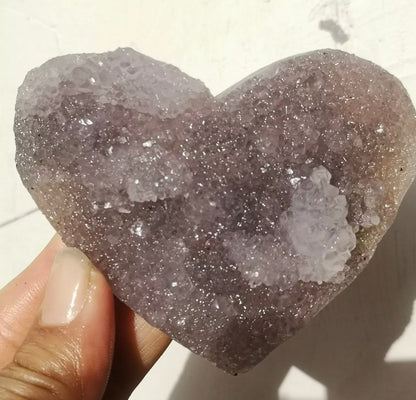 Natural Amethyst Geode Cluster Heart