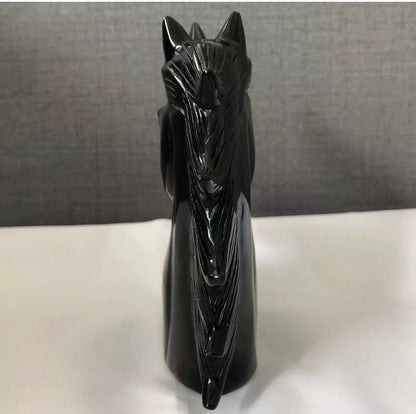 Natural black obsidian unicorn