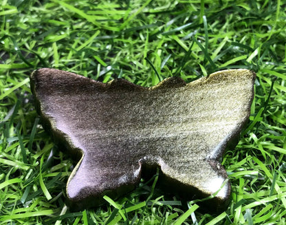 Natural Gold Obsidian Butterfly