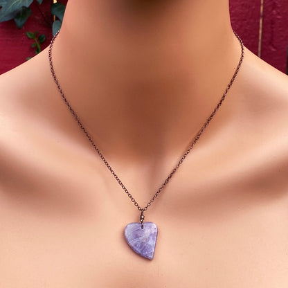 Amethyst Heart on Copper Chain