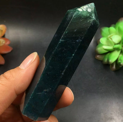 Natural Moss agate Wand Point