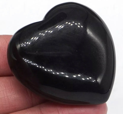 Natural Black Obsidian Heart