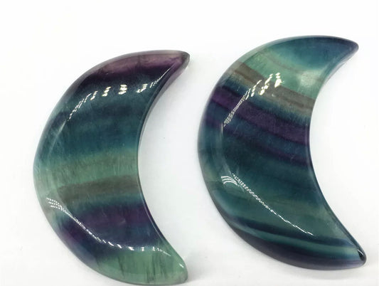 Rainbow Fluorite Crescent Moon