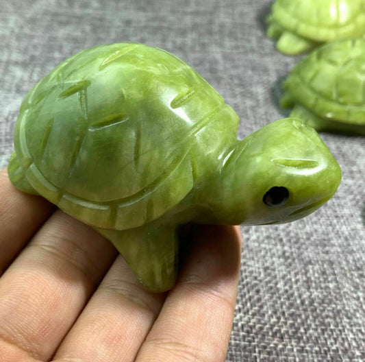 Natural Green Jade gemstone carved Turtle