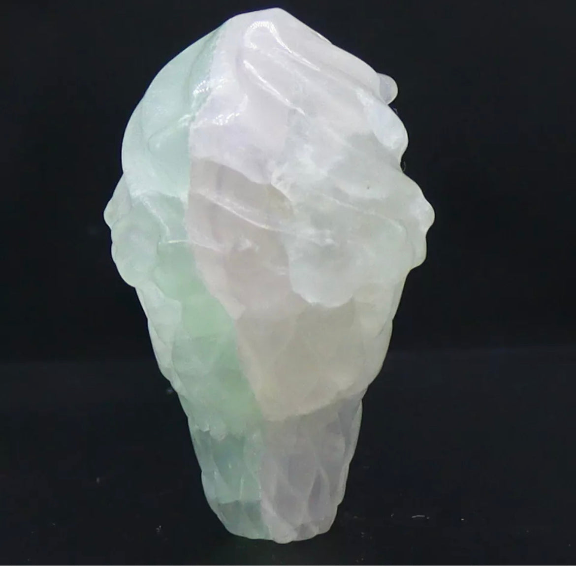 Natural Crystal Fluorite Ice Cream Cone Figurine