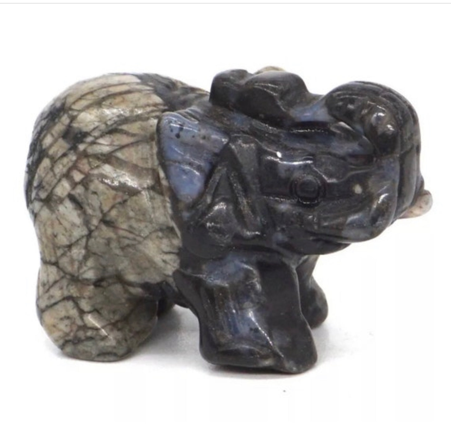 Gemstone Carved Elephants