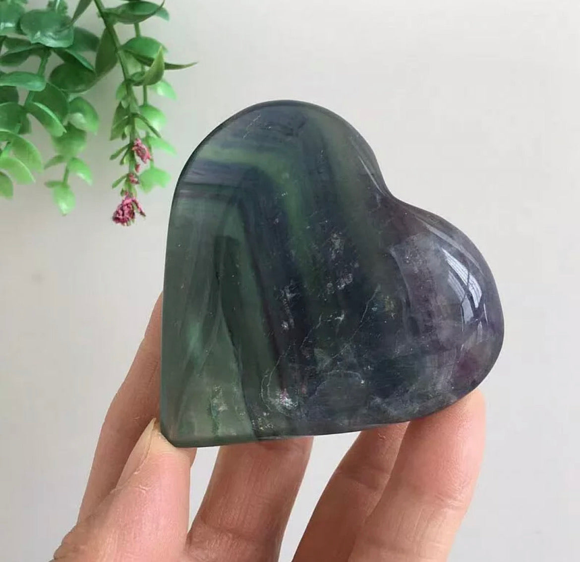 Rainbow Fluorite gemstone Heart