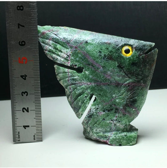 Natural Ruby Zoisite gemstone fish