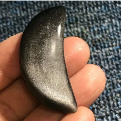 Natural Silver Obsidian Moon