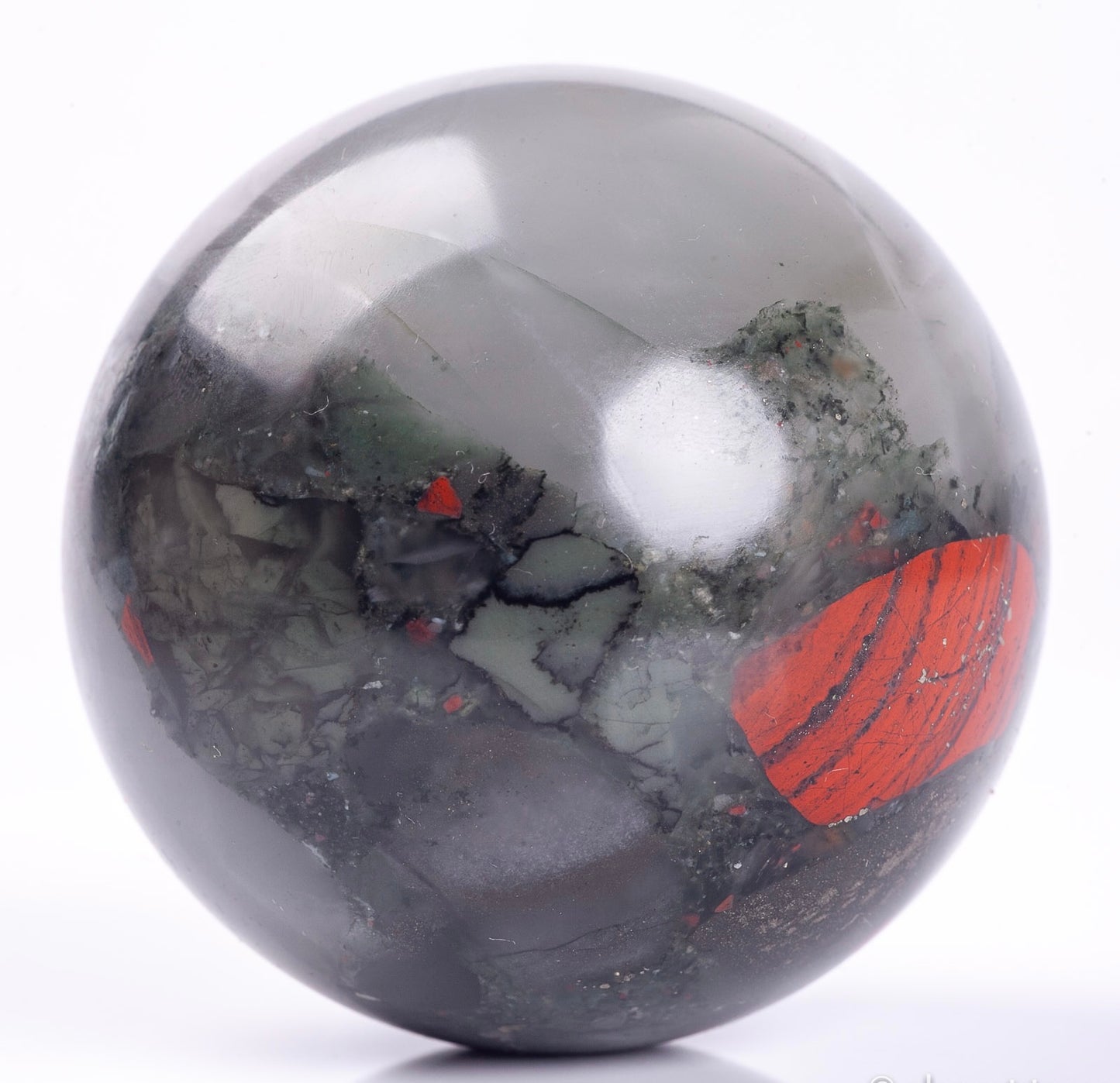 Natural Semiprecious Gemstone Crystal African Bloodstone Sphere