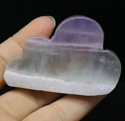 Natural Fluorite gemstone Carved Cloud