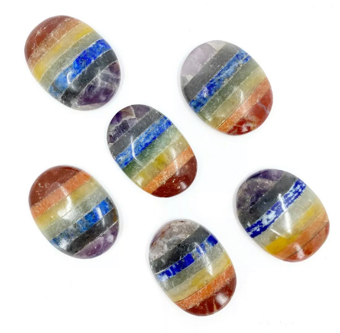 Chakra Bonded Agate Palm Stone