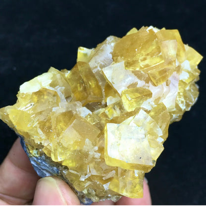 Golden Yellow Transparent Cubic Calcite Crystal Mineral Specimen/fujian