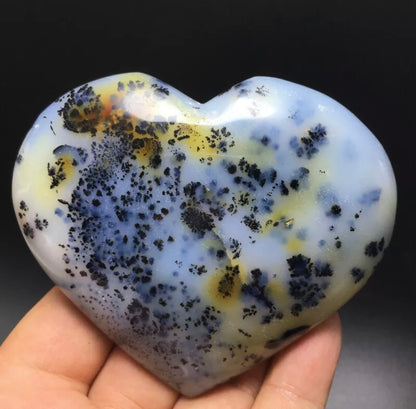 Natural Rare Aquatic Agate Large Heart