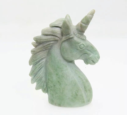 Natural Green Jasper gemstone carved Unicorn