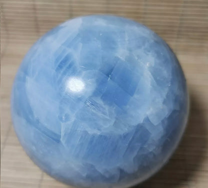 Natural Blue Calcite Gemstone Crystal Sphere