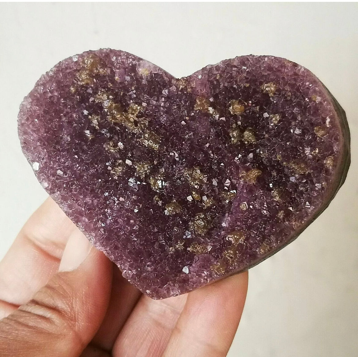 Uruguayan Amethyst Geode Clusters Heart Crystal 100% Natural